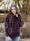 HAPPY CAMPER SWEATER // EGGPLANT