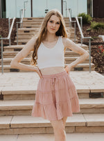 BECKY GODET SKIRT // BLUSH