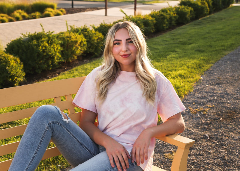 BABY PINK TYE DYE TEE