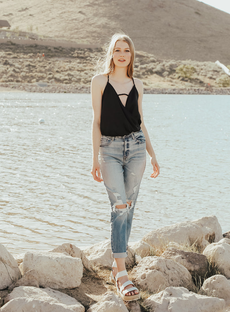 SOPHIE STRAPPY TOP // BLACK