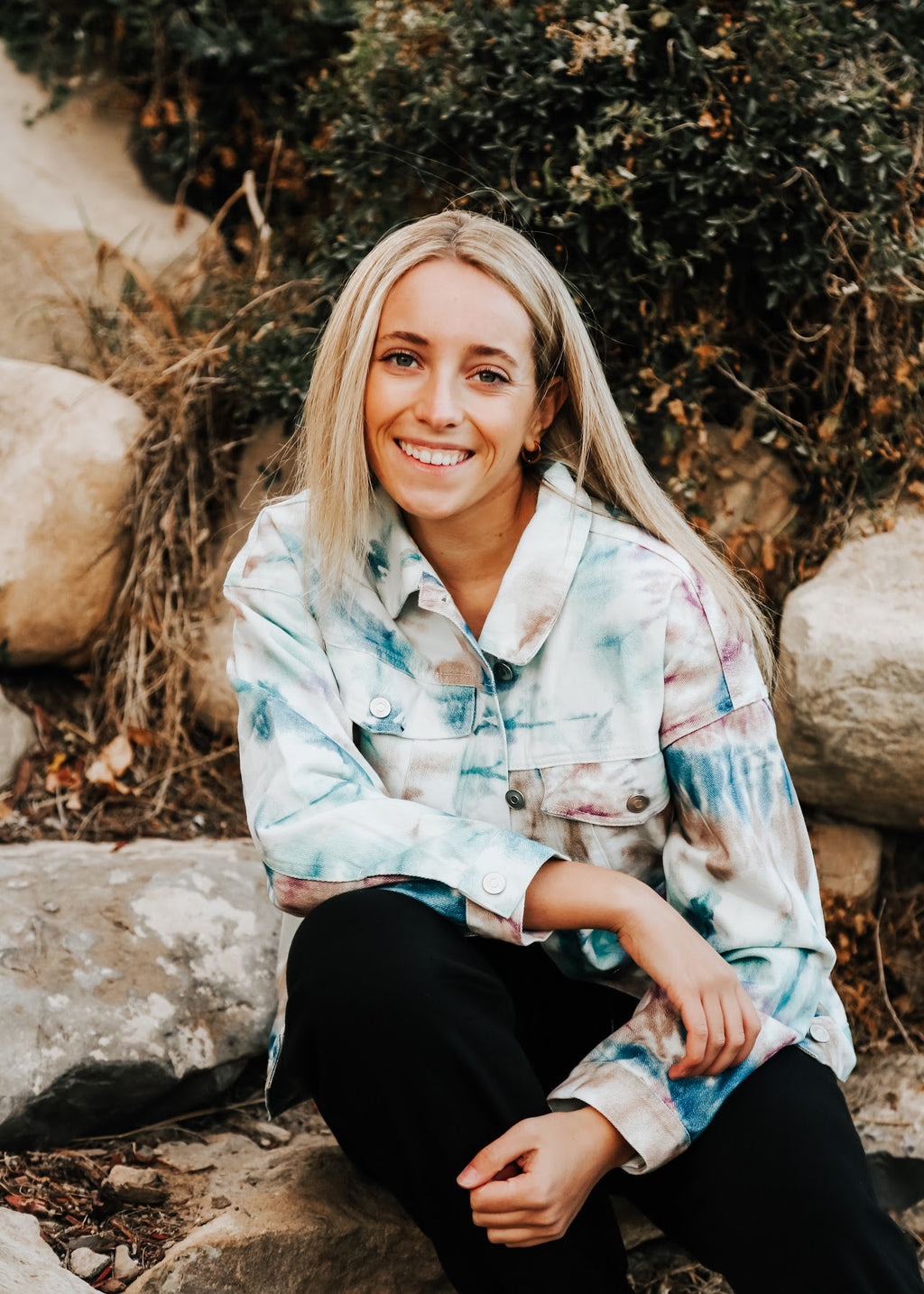 TIE DYE TRUCKER JACKET // BLUE-MAUVE MULTI