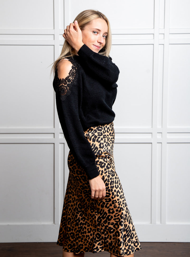 LEOPARD MIDI SKIRT