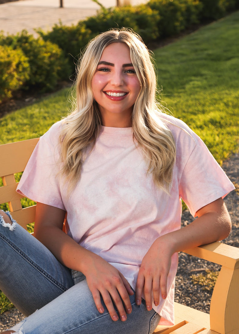 BABY PINK TYE DYE TEE