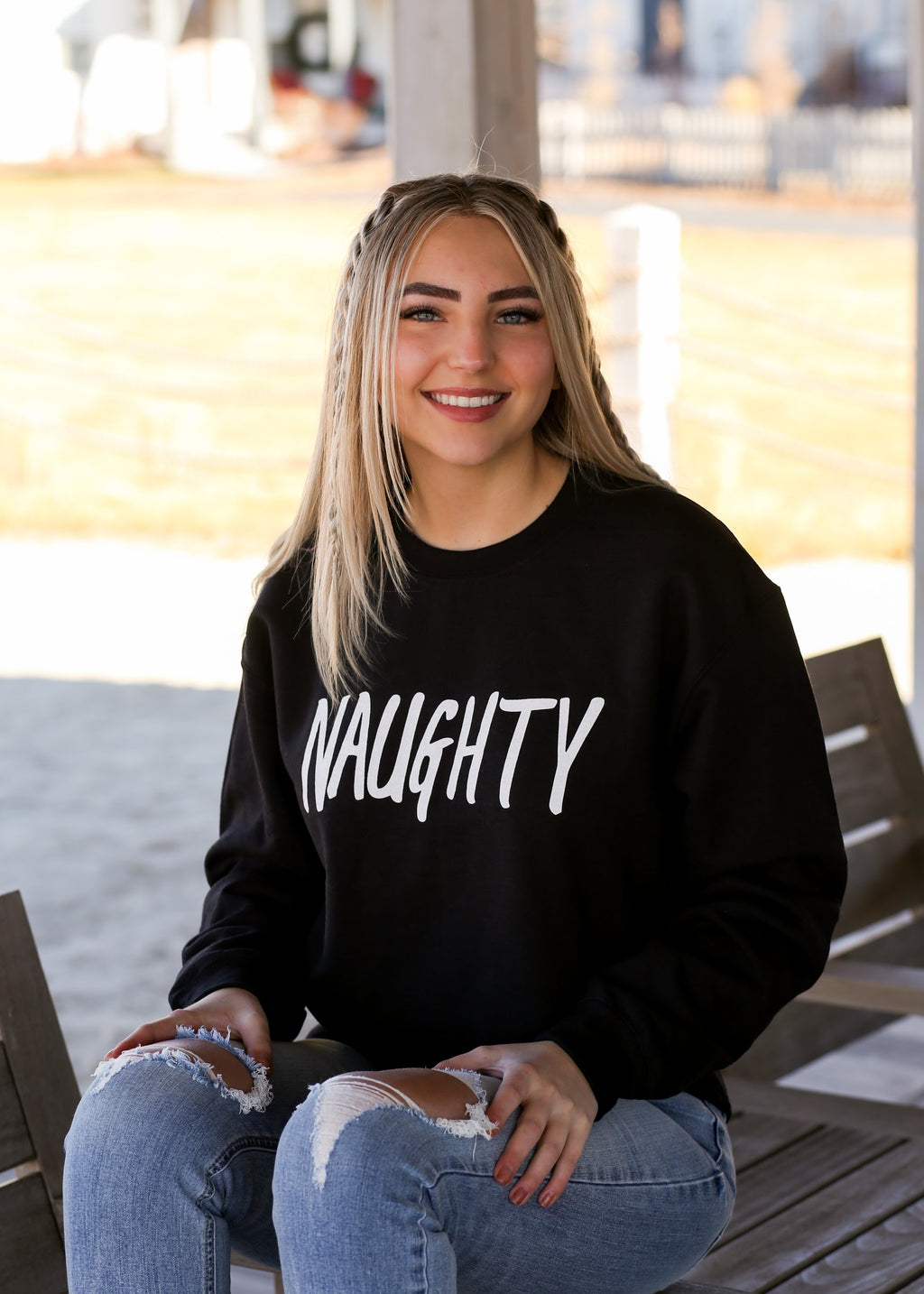 NAUGHTY SWEATSHIRT // BLACK