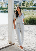 SHORT SLEEVE JUMPSUITS // GREY